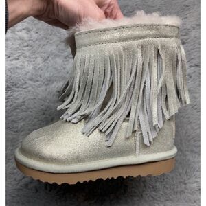 New UGG classic short metallic fringe boots